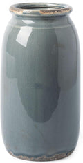 VICTOR & TERESA Rustic Blue and Grey Vase by VICTORTERESA