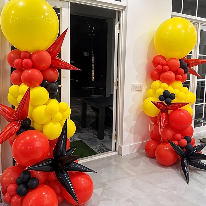 Red Yellow Black Balloons, Printed Balloon Confetti Balloon - Image 5