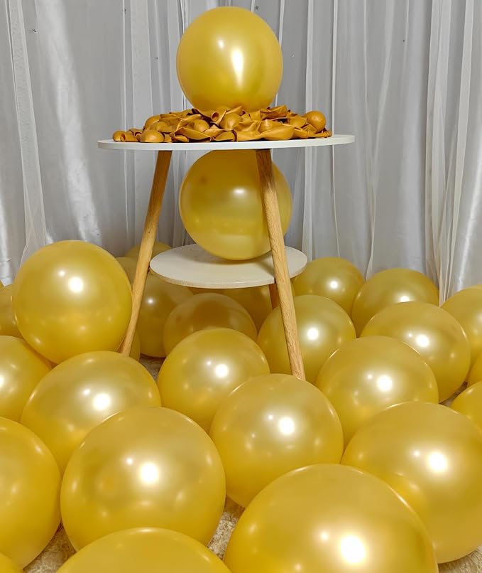 300 Pack Gold Balloons 12 Inch Pearlescent Golden Latex Party Balloon Bulk - Image 4