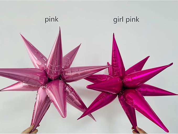 3pcs 26inch babe pink Star foil balloons.babe Explosion Star burst star - Image 7