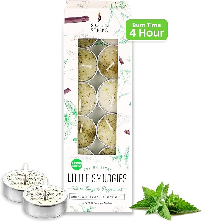 SOUL STICKS 12 Pack Little Smudgies Tealight Candles Smudge Candle - Image 8