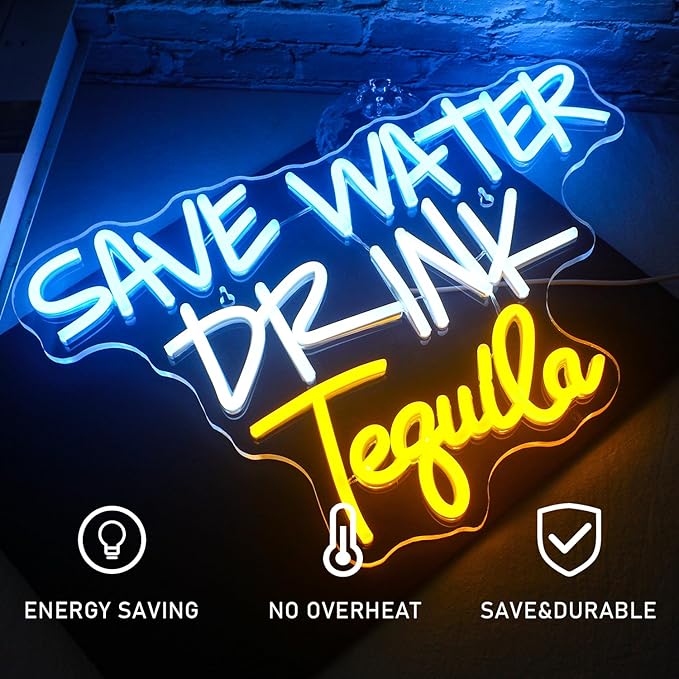 Save Water Drink Tequila Neon Sign Led Neon Lights - Image 4