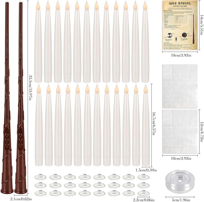 24PCS Floating Candles with Wand, Magic Hanging Candles, Flickering Warm Light - Image 4
