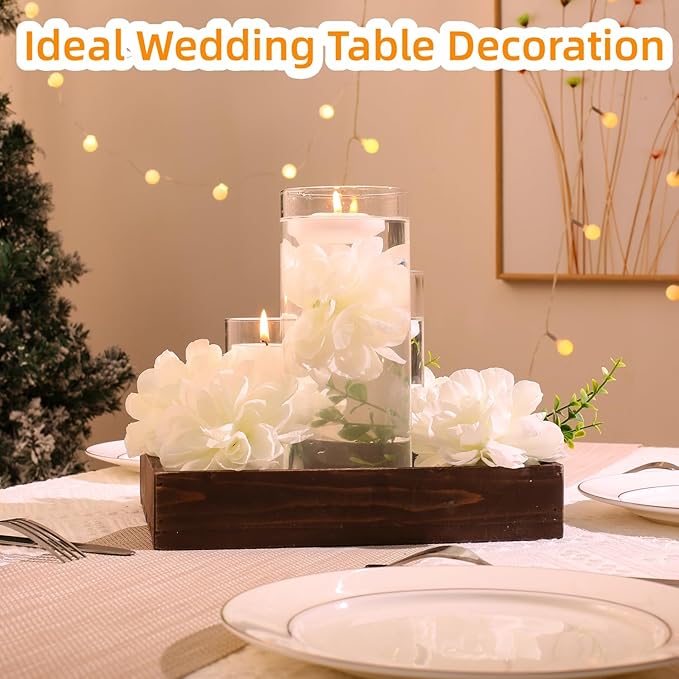 24 Pcs Floating Candles for Centerpieces and Floating Flowers Artificial - Image 2
