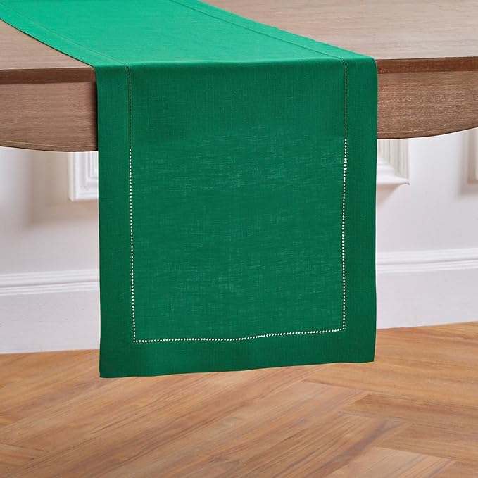 Solino Home Linen Emerald Green Table Runner 72 Inches Long - Image 4
