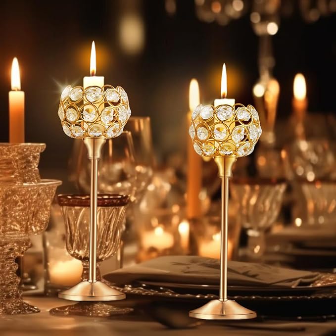 Crystal Candle Holders Set of 16 - Image 3