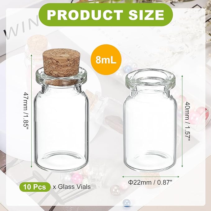 uxcell 10Pcs Mini Glass Bottles - Image 2