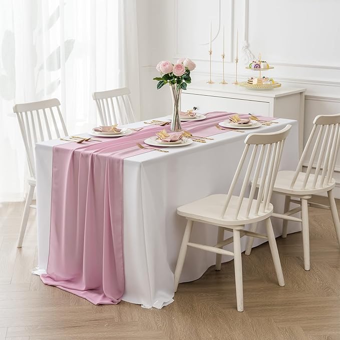 6Pack 9ft Chiffon Table Runner 14x108 Inch Sheer Romantic Table Runner - Image 7
