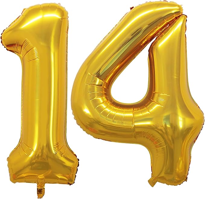 GOER Number 14 Balloons for 14th Birthday Sweet 14 Party Decorations, 42 Inch by GOER