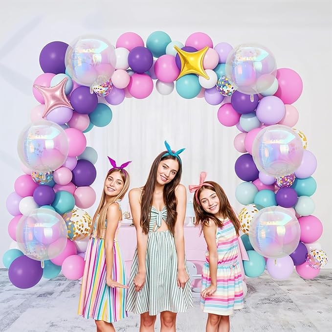 6Pcs Iridescent Round Foil Balloons, Giant 4D Clear Round Ball Balloon - Image 7