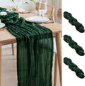 Asee'm 3PCS Table Runner Cheesecloth 10FT Emerald Green Boho Gauze Fabric by Aseem