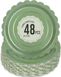 48 Pcs Sage Green Paper Plates 9 Inch Scalloped Dessert Plates by Polinook-TheAnswerToEveryClutteredSpace