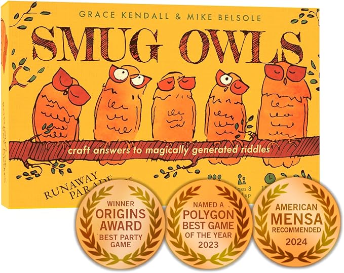Runaway Parade Games Smug Owls Card Game by RunawayParadeGames