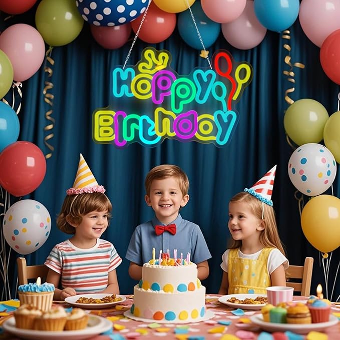 Happy Birthday neon signs，USB Powered Dimmable LED Colorful Lights - Image 7