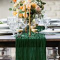 Hahuho Emerald Green Cheesecloth Table Runner 10ft, Gauze Boho Rustic Table by Hahuho
