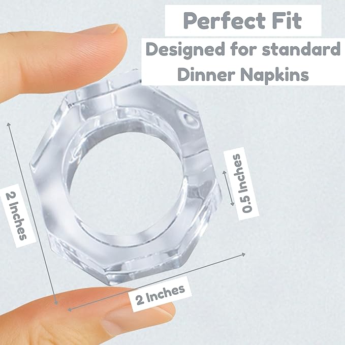 Acrylic Napkin Rings Set of 12 - Image 4