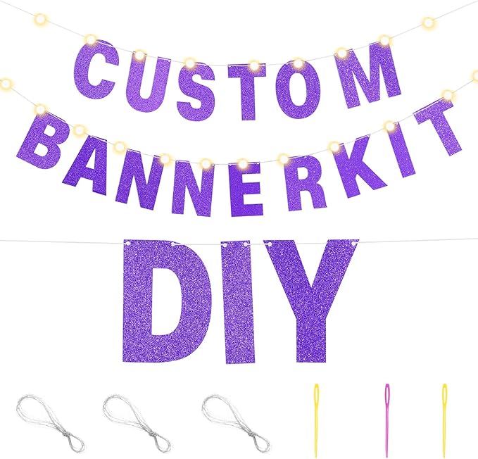 TaoBary 112 Pcs DIY Letter Custom Banner Glitter Customizable Banner Kit - Image 3