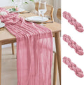 Asee'm 3pcs Cheesecloth Table Runner 120 Inches Long Pink Boho Gauze Cheese by Aseem