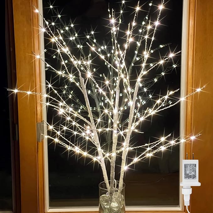 Lighted White Birch Branches by CAMANTU