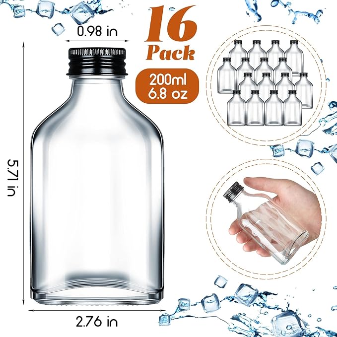 Patelai 16 Pcs Clear Glass Bottles - Image 2