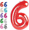 40 Inch Red Mylar Foil Number 6 Birthday Balloon, Digital Balloons by Upgesy