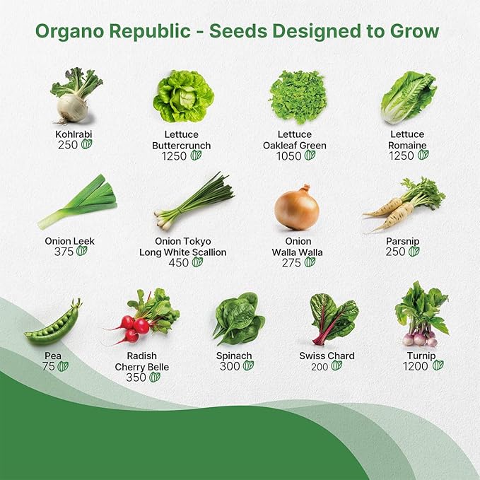 Organo Republic 25 Winter Vegetable & Green Seeds Variety Pack - Image 4