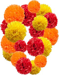 Orange and Yellow and Red Paper Pom Poms by Tim%26Lin