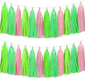Green Light Green and Pink Tassel Garland Banner Paper Tassels by Aimto