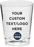 Custom Translucent Plastic Shot Glasses 1.5 oz. Set of 100, Personalized Bulk by DISCOUNTPROMOS