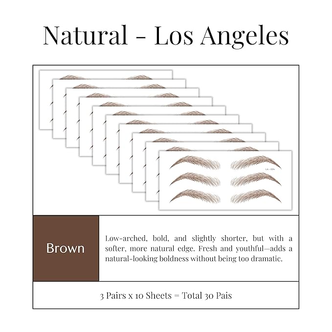 Bliss and Beyond USA Eyebrow Tattoo Stickers Waterproof – 30-Pair Deluxe Box | - Image 2