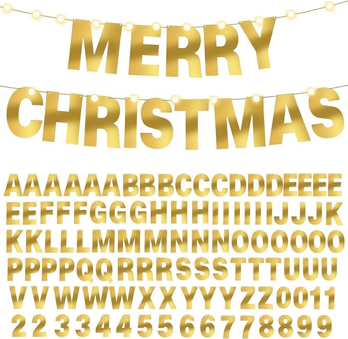 TaoBary 112 Pcs DIY Letter Custom Banner Glitter Customizable Banner Kit - Image 7