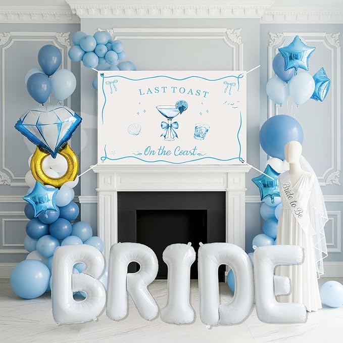 Last Toast on the Coast Bachelorette Decorations Blue bridal shower Blue by yeewaka