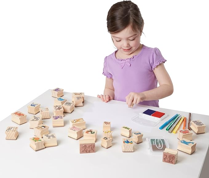 Melissa & Doug Deluxe Wooden Stamp Set: Animals - Image 8