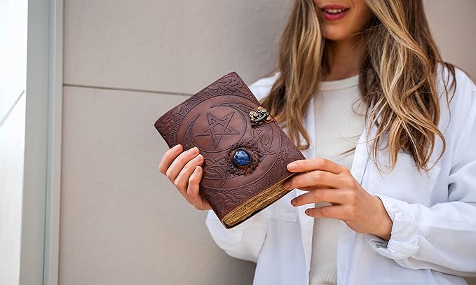 Vintage Leather Journal Handmade Buffalo Non-Refillable Deckle Edge Paper – - Image 2