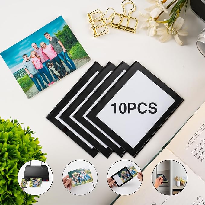 Magnetic Picture Frames with Black Border, Magnet Photo Frame Pockets/Holder - Image 5