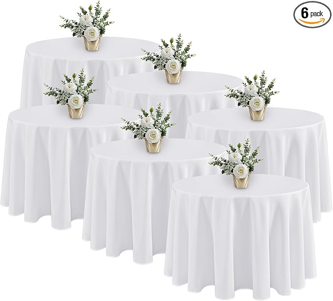 Fitable 6 Pack White Tablecloths by Fitable