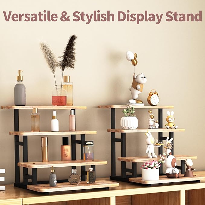 Cupcake Stand for 50 Cupcakes, 4 Tier Wooden Risers Display Stands Stepped - Image 5
