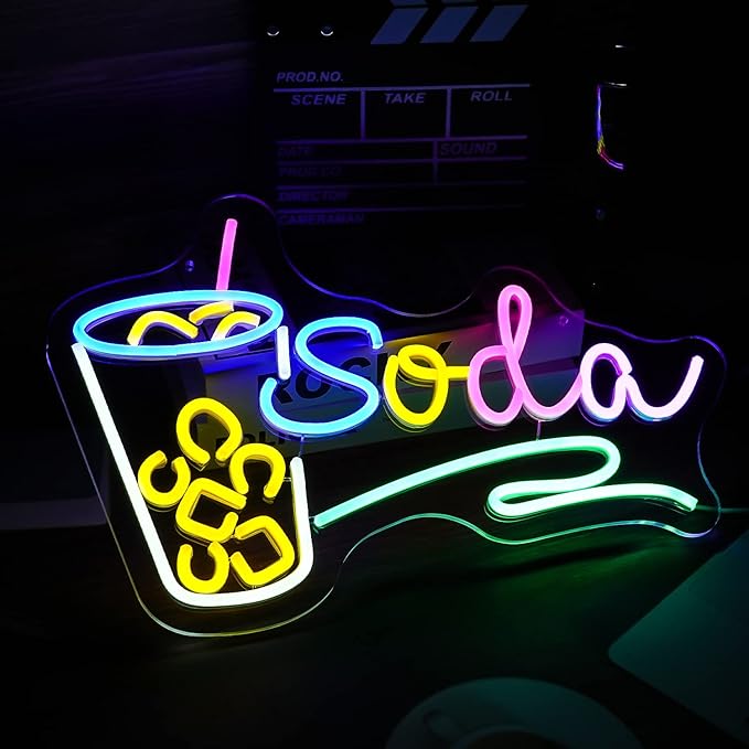 Soda Neon Sign LED Neon Light Dimmable Cocktails Neon Sign - Image 5