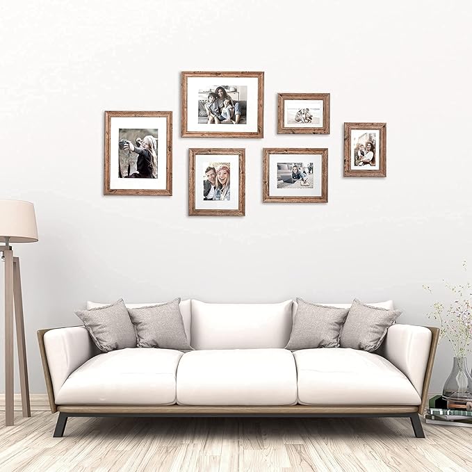TWING 5x7 Picture Frames Set of 6, Rustic Picture Frame 4x6 - Image 6