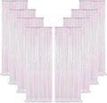 ShinyBeauty 8 Panels Iridescent White Sequin Backdrop | 2Ft x 8Ft Sparkly Photo by ShinyBeauty