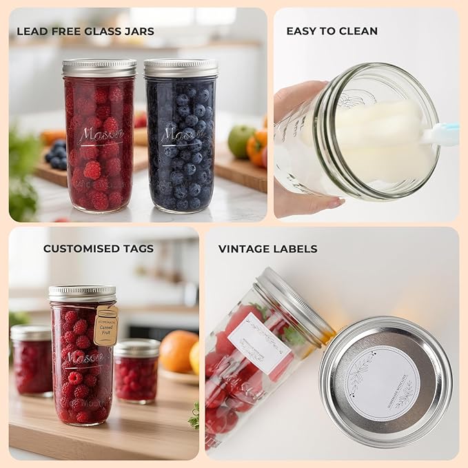 CycleMore 24 oz Wide Mouth Mason Jars, Canning Jars - Image 5