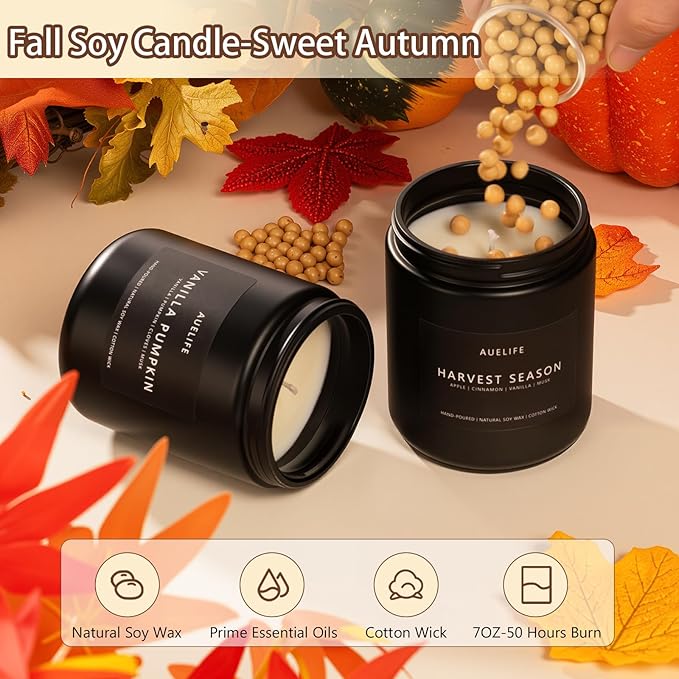 Fall Candle Set | 4 Pack Scented Candles - Image 3