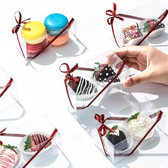 RomanticBaking 100 Pack 4 1/2" x 2 1/4" x 2" Small Chocolate Covered - Image 3