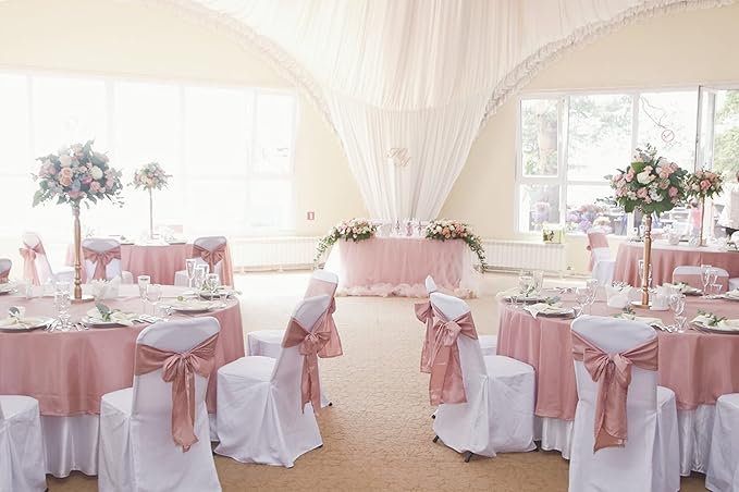 100 PCS Satin Chair Sashes Decorative Bow Chair Ribbon Bows Chairs Cover Band - Image 5