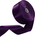 1-1/2 Inch Regal Purple Satin Ribbon 50 Yards Solid Fabric Ribbons by Celadora