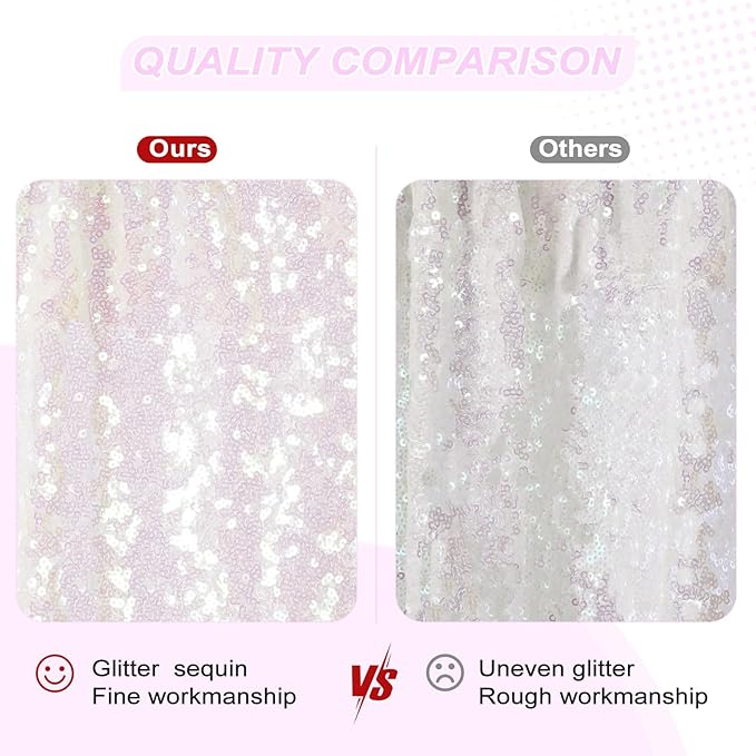 PartyDelight Sequin Backdrop Curtains Iridescent 2 Panels 5Ft x 10Ft Photograph - Image 3