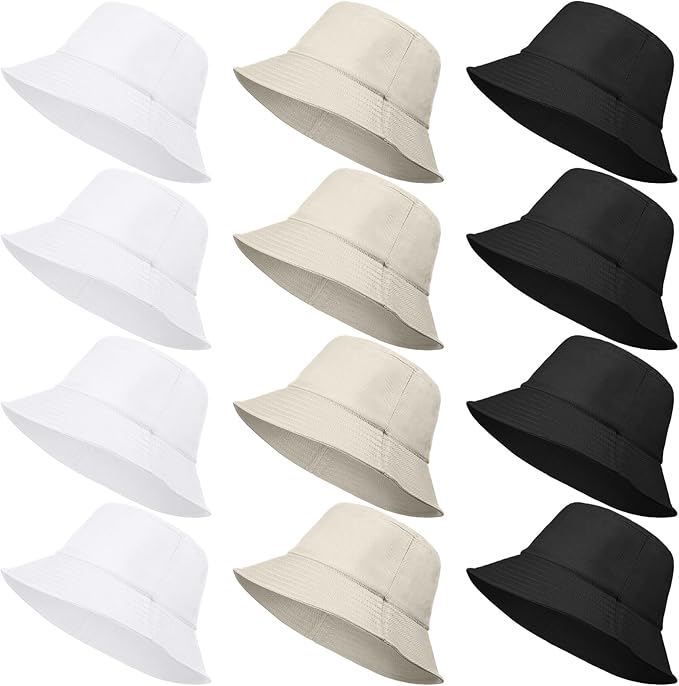 Jiuguva 12 Pack Bucket Sun Hat Bulk by Jiuguva