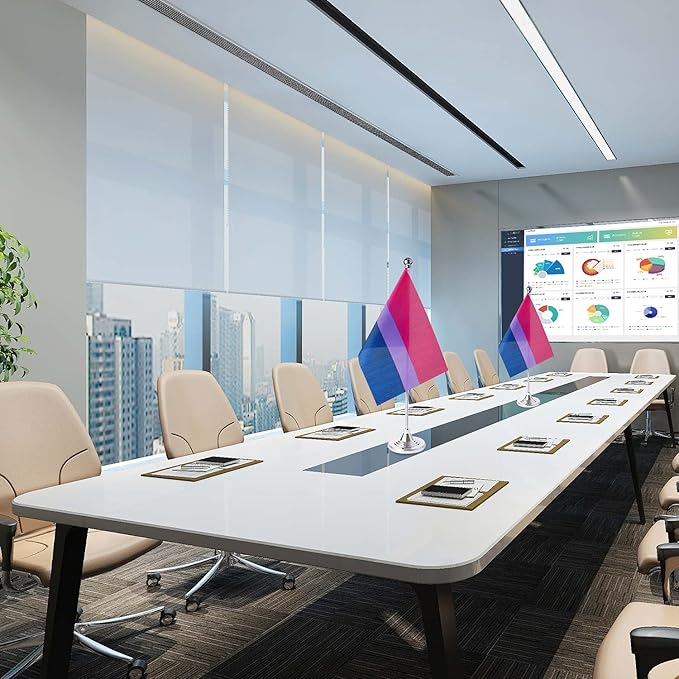 ZXvZYT 2 Pack Pride Rainbow Bisexual flag Bi table flag, Small Mini LGBT Desk - Image 3