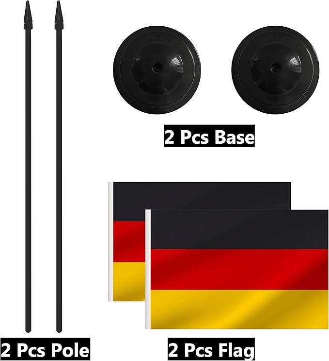 2 Pack Germany Desk Flag Set, German Desktop Small Miniature Table Office Flag - Image 6