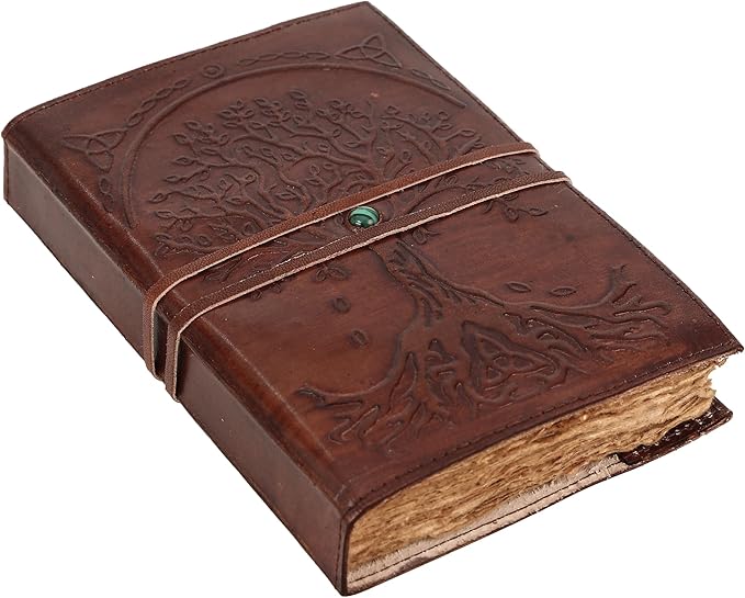 Leather Journal Lined Paper Tree of Life Handmade writing Notebook Diary - Image 2